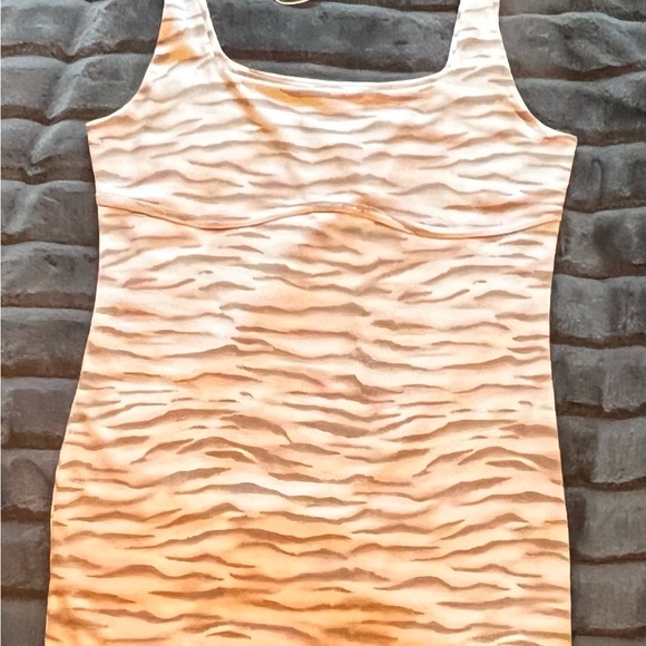 Taupe/ Cream Knit Body Con Dress - Picture 4 of 5